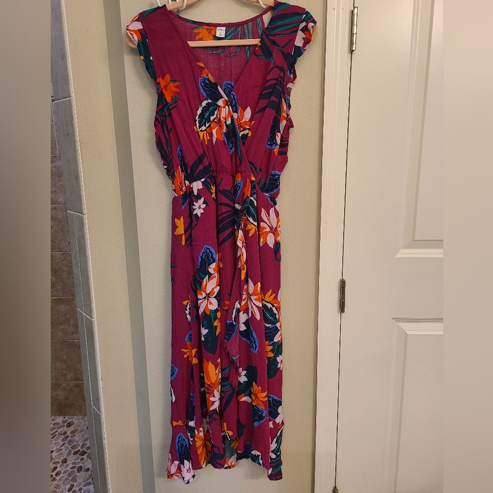 Old Navy size medium tropical print faux wrap dress